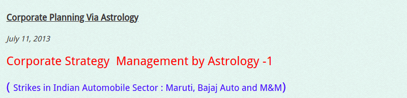 Astrological Analysis of Maruti Suzuki India Ltd